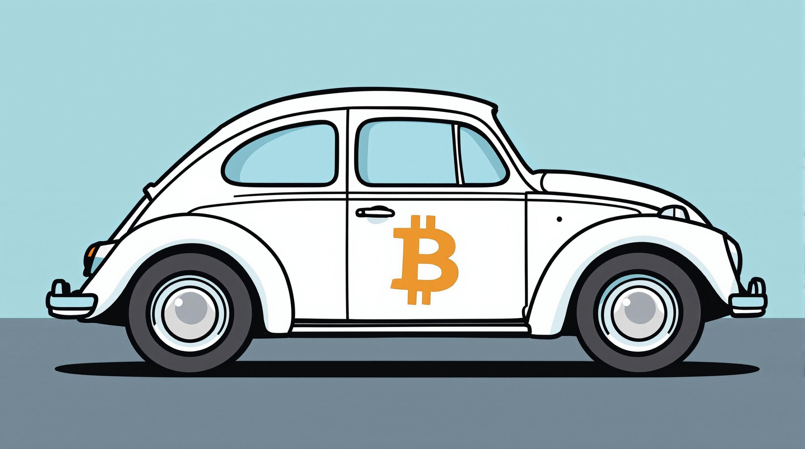 Krypto-Grundlagenführerschein - Volkswagen Beetle mit Bitcoin